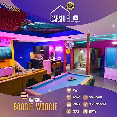 Capsule Boogie-Woogie - Jacuzzi - Sauna - Billard - Jeux - Ecran Geant - Filet Suspendu - Netflix La Louvière Esterno foto